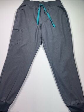 FIGS Zamora Jogger Scrub Pants, Graphite Gray, Tapered Ankle Cuffs, Sz. 
L/T